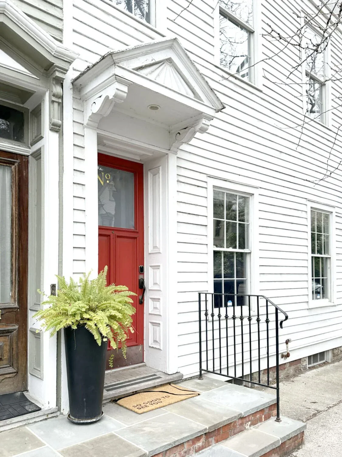 The historic Warren Street facade of Long Story Short in Hudson, New York